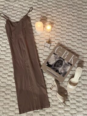Free People Seamless Sleek Taupe Slip Dress